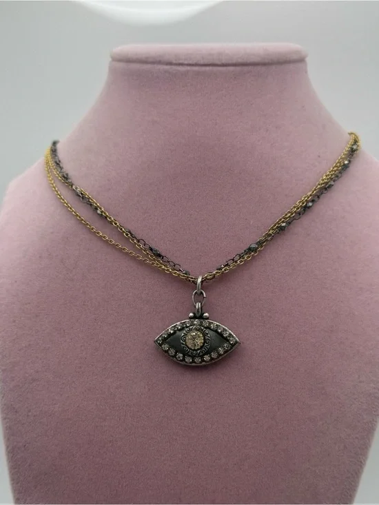 Micheal Golan Evil Eye Pendant Necklace in Two-Tone Metal