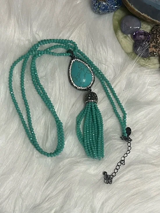 Joan Rivers Long Turquoise Necklace