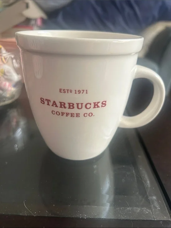 Starbucks White Mug with Red Lettering