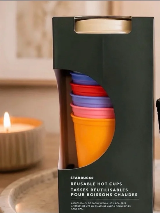 Starbucks Bright Multicolor Reusable Cups - Yellow, Pink, Blue, Red, Purple
