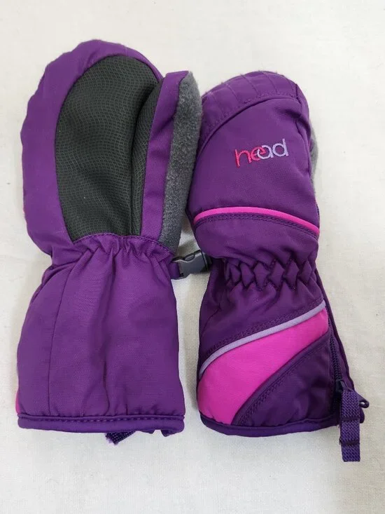 Head Girls XS Youth Purple Winter Mittens Gloves Fleece Lined