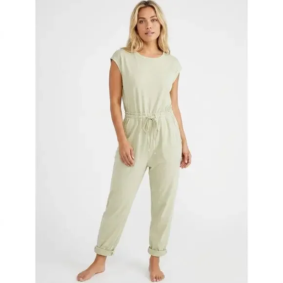Free People Green Stretch Jumpsuit Men Knit Size L