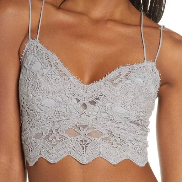 Free People FP One Ilektra Bralette Bra Top Embroidered Lace L
