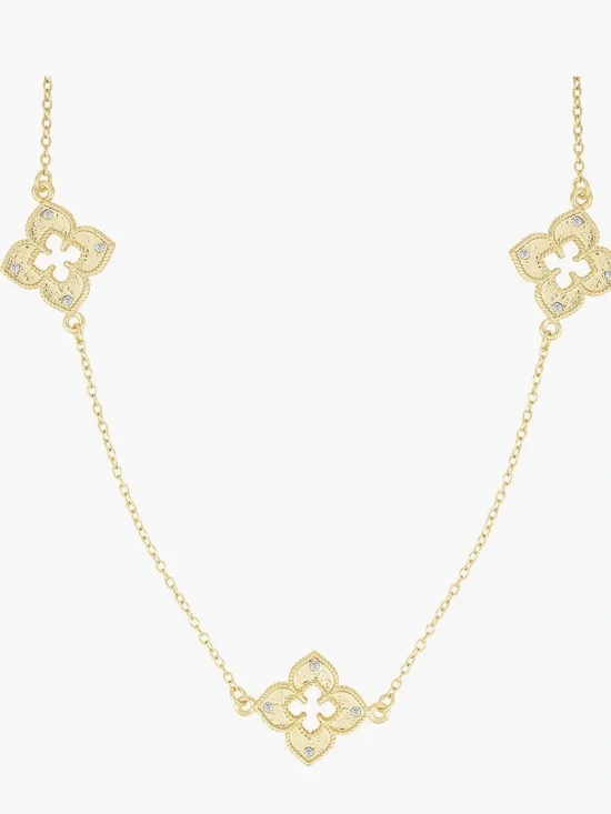 Delicate Gold Floral Connector Necklace