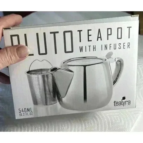 Tealyra Pluto Teapot With Infuser Silver 540 ML 18.2 FL OZ New In Box