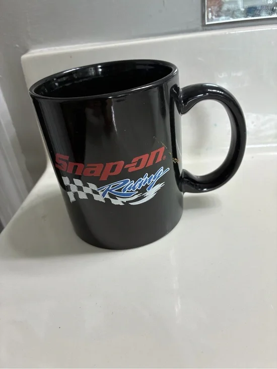 Snap-on Black Racing Logo Ceramic Coffee Mug