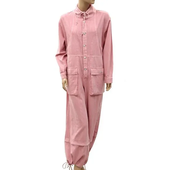 Free People We The Free High-Line One-Piece Jumpsuit Twill Dress Cotton S 288467
