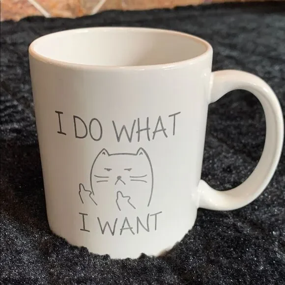 I Do What I Want Funny Cat Design Ceramic Coffee Mug