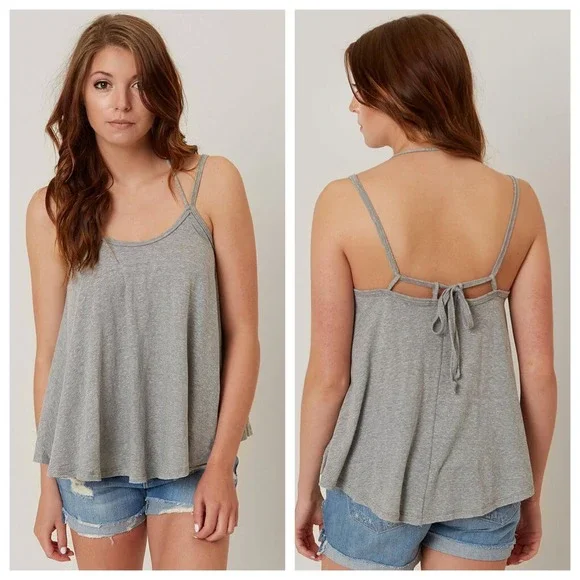 NWT Free People So In Love With You Strappy Swing Tank Top Grey XS   Casual Boho