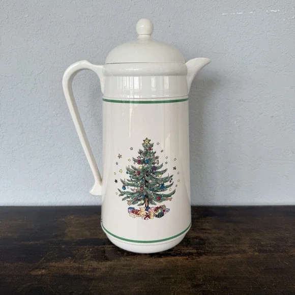 Vintage Nikko Christmas 1‎ Liter Thermal Glass Vacuum Coffee Carafe