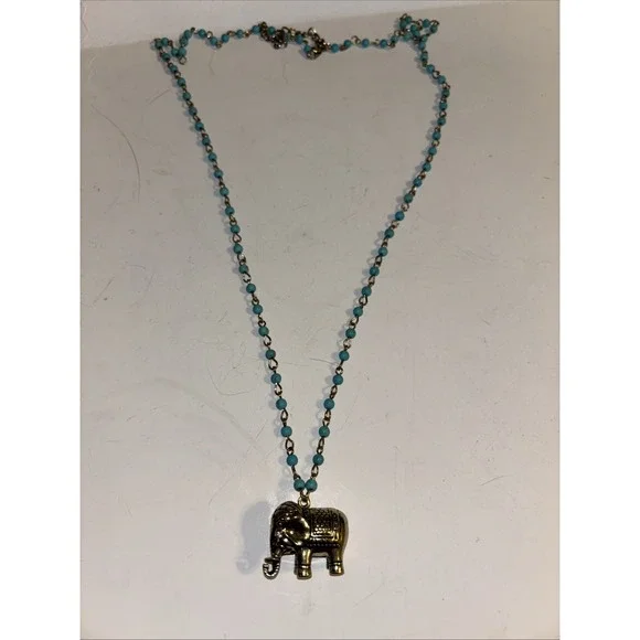 Elephant Charm Silver Pewter Pendant Stainless Steel Chain‎ Necklace 18