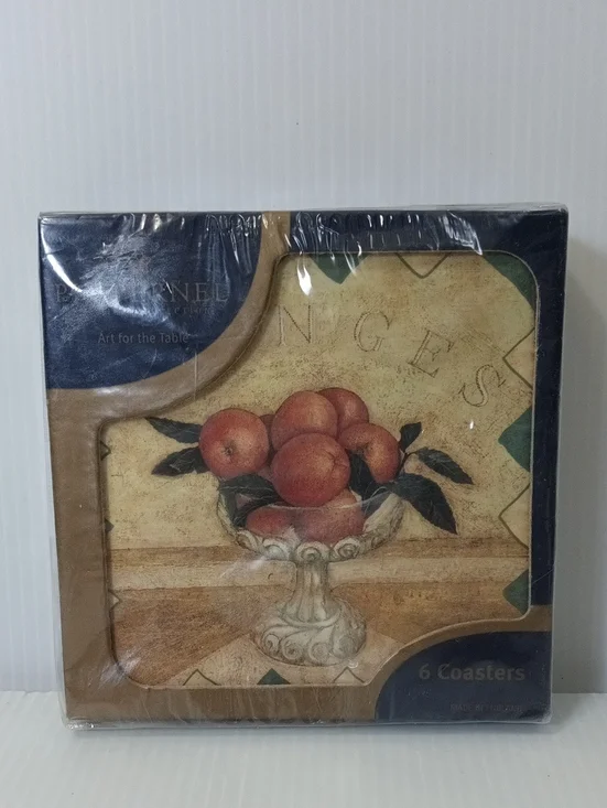 Pimpernel Fruit Motif Coaster Set – Brand New, Sealed