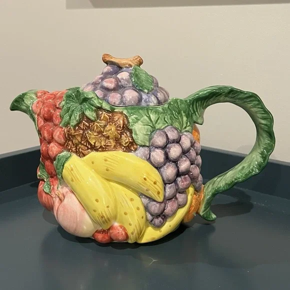 Fitz‎ and Floyd Calypso Fruit Tea Pot 40 oz 1988