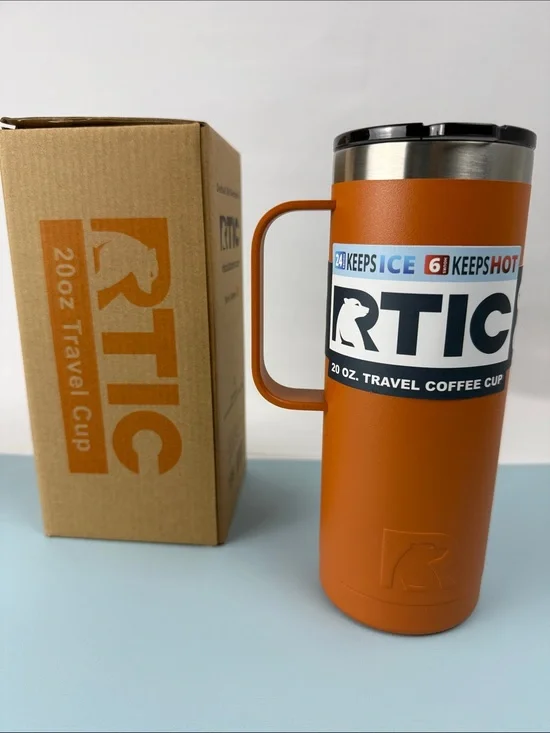 RTIC 20oz insulated Travel Coffee Cup - Burnt Orange NEW longhorns