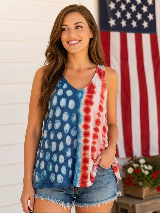 🇺🇸 Free People Intimately Dani Tank 🇺🇸 USA American Flag