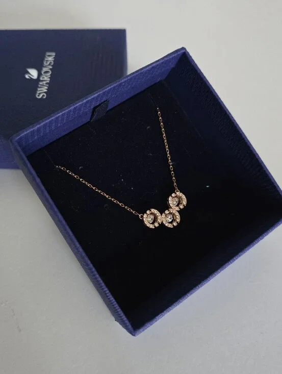 Swarovski Sparkling Dance Trilogy  Rose Gold Necklace