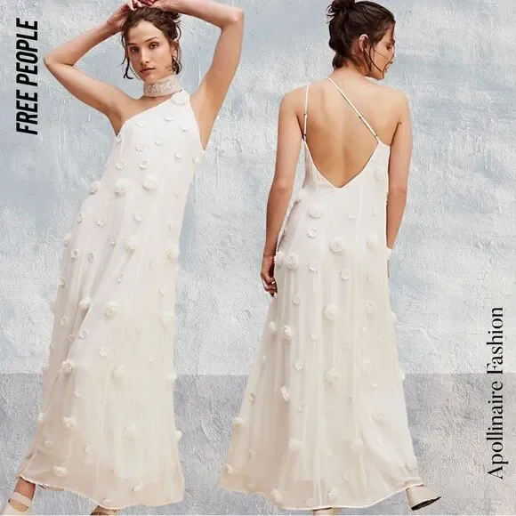 FREE PEOPLE BLOSSOM BLISS MAXI DRESS IN SNOW WHITE NWT SIZE 8 & 10