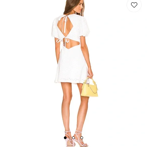 Free People Apricot Rose lace Mini‎ Dress in White