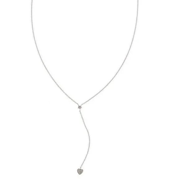 Star and Heart Sterling Silver Drop‎ Y Necklace Adornia New