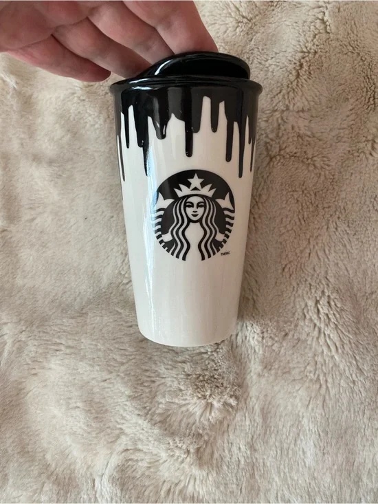 Starbucks x Band of Outsiders 12oz. double-wall ceramic “paint drip “ design mug