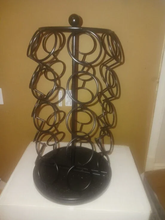 Rotating Metal Coffee Pod Carousel Holder - Black