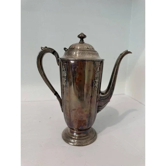 1847 Vintage Rogers Bros Ambassador Silverplate Coffee Pot Tea Server Silver Pla