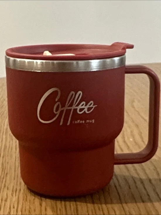 Coffee Red Insulated Travel Mug with Lid