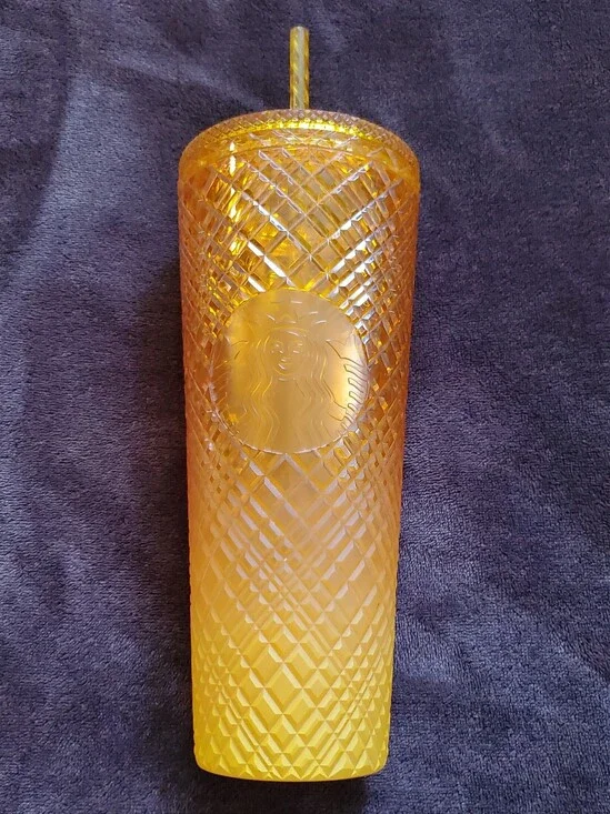 Starbucks Amber Ombre Diamond Tumbler with Straw