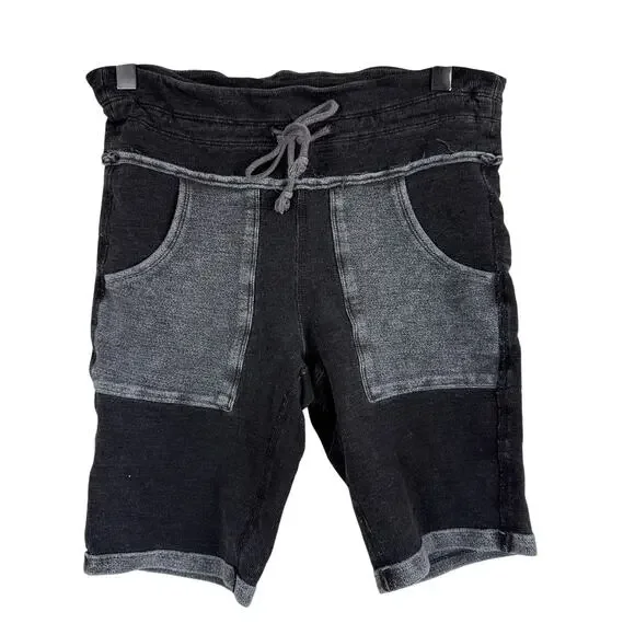 Free People Movement Long Rib Biker Shorts Black 8L - S