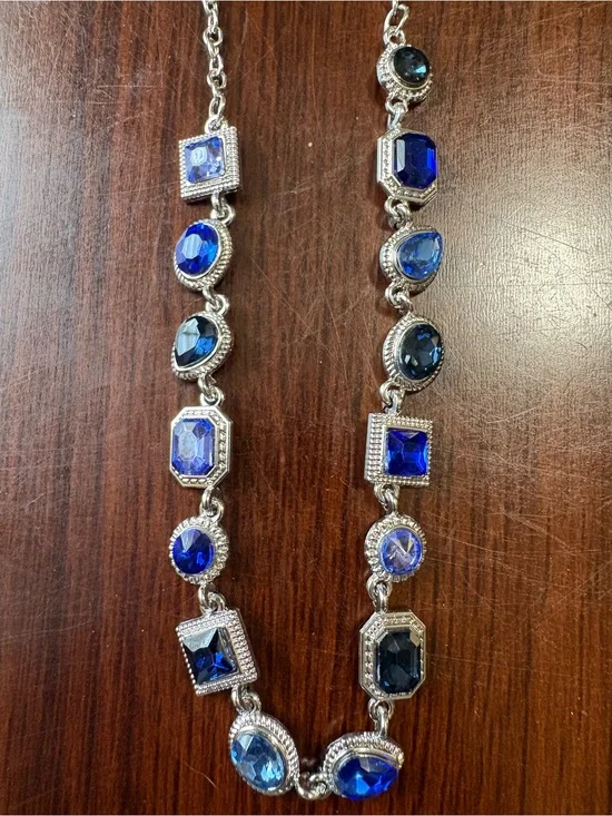 paparazzi Royal Blue Multi-Shape Station Necklace
