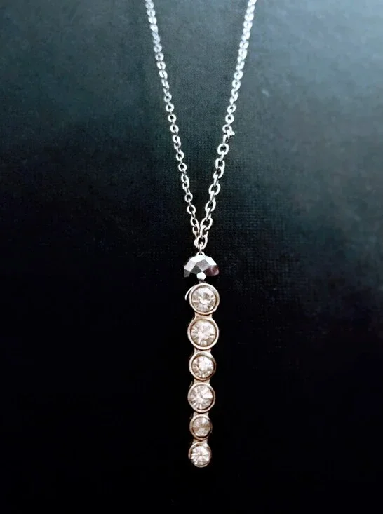 Platinum isRude Diamond Drop Graduated Necklace
