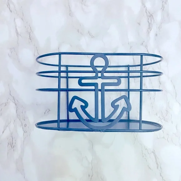 ⚓️ Anchor Napkin Holder ⚓️ Nautical Table Décor Navy Blue Metal