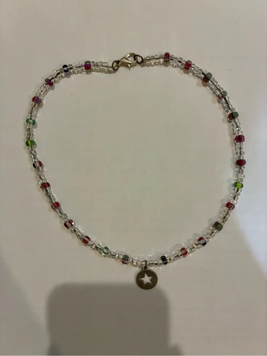 Handmade Clear Beaded Necklace
