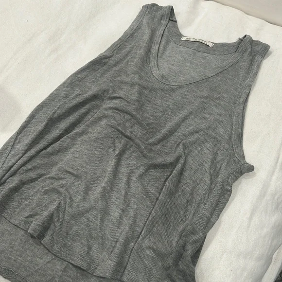 Free People Grey Flowy‎ Ribbed Tank