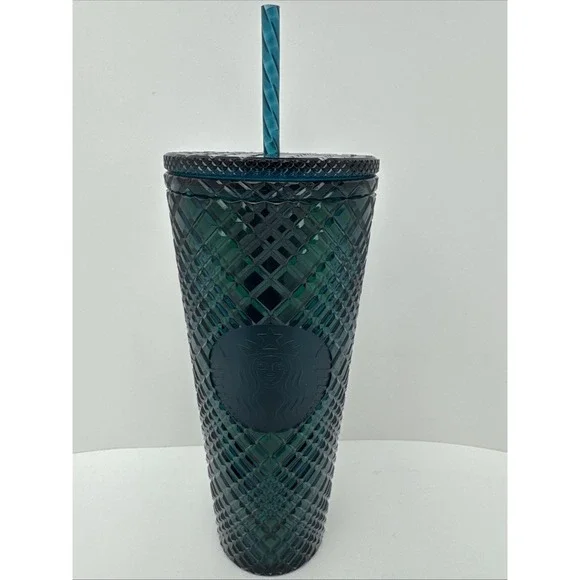 Starbucks 24 oz Tumbler holiday emerald green jeweled 2021 Venti cold cup New