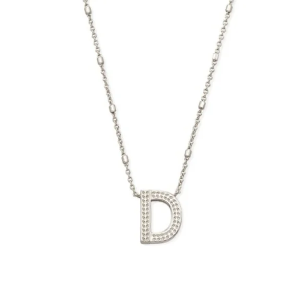 KENDRA SCOTT Initial D Rhodium Over Brass Necklace