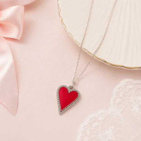 Brighton Red Heart Necklace | Romantic Coquette Valentine‎ Cottage Chic Jewelry