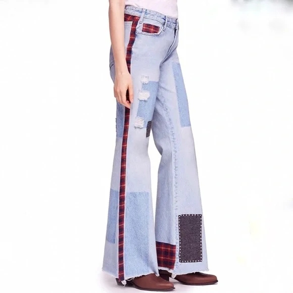 Free People patch denim jeans, sz 24