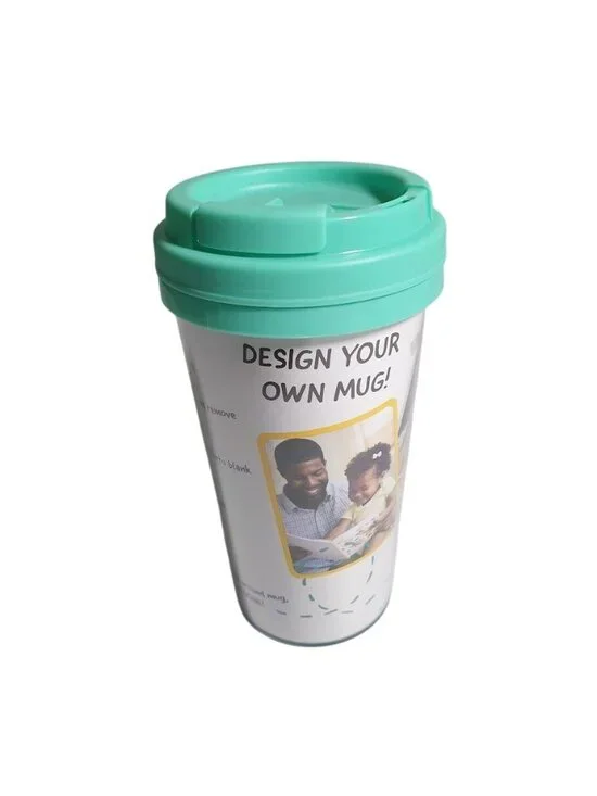 Mint Green Travel Mug Plastic Tumbler Design Your Own Divided Insert Mother Fath