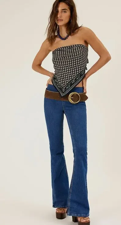 We The Free Penny Pull-On Flare Jeans Western Cowboy Rodeo Ranch Country 28