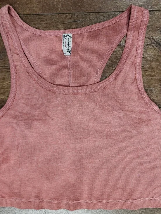 Free People Intimately Ribbed Racerback Crop Tank, Size Small