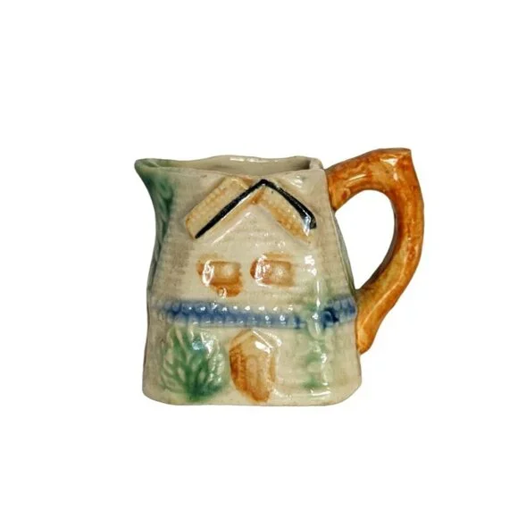 Vintage Windmill Creamer‎ Pitcher Occupied Japan Pottery Ceramic House