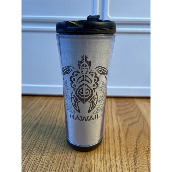Starbucks Hawaii 2007 Honu Tribal Sea‎ Turtle Travel Tumbler Mug 16oz