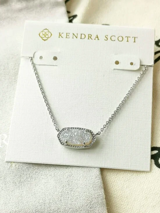 Kendra Scott Necklace - Elisa - Drusy Silver
