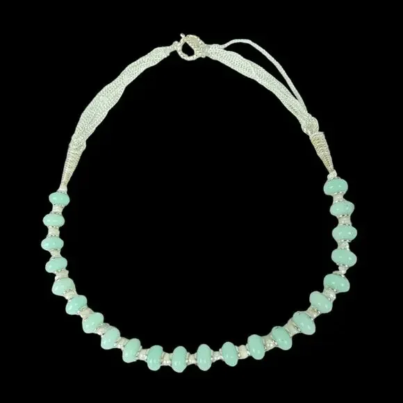 HANDMADE Gemstone & Pearl Necklace Earrings Set