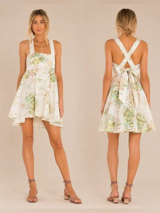 Free People Let The Sunshine In Tunic Dress XL Light Combo Boho Cottagecore NWT