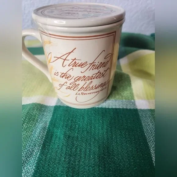 Vintage Hallmark Cards Mug Mates A Friend Friendship Coffee Tea Cup Mug & Lid