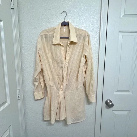 Free People Tara Twist Mini Dress Large Vanilla Cake