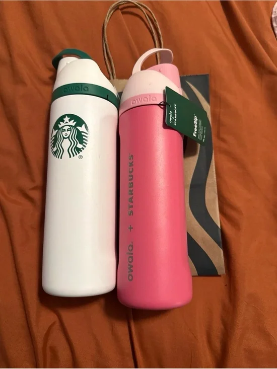 Starbucks White & Pink Owala Insulated Bottles