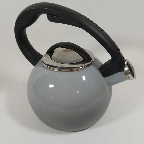 Chantal‎ Classic Stovetop Tea Kettle Gray Ombre Illusion Whistling Pre-owned